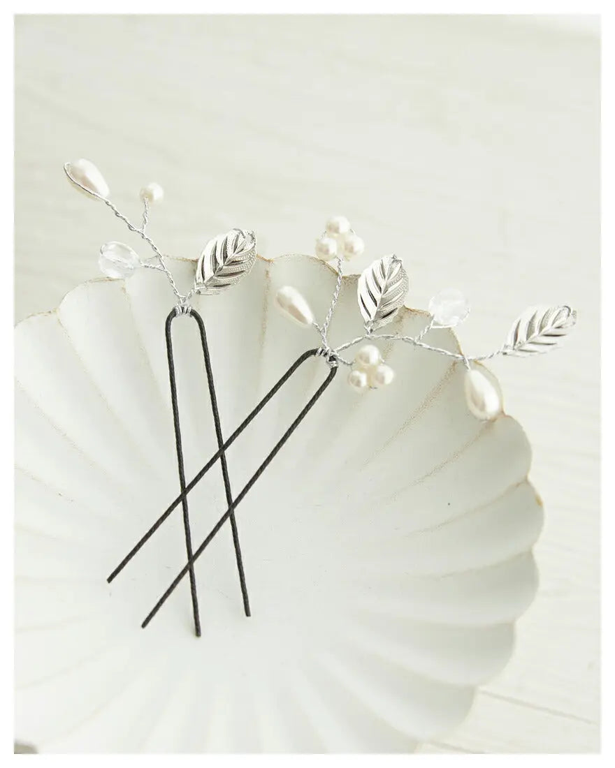 結婚式ヘアアクセサリーパールヘアピンウェディングヘアーアクセサリーお呼ばれゲストヘアピンパーティーヘアアクセ浴衣着物和装花嫁髪飾り二次会