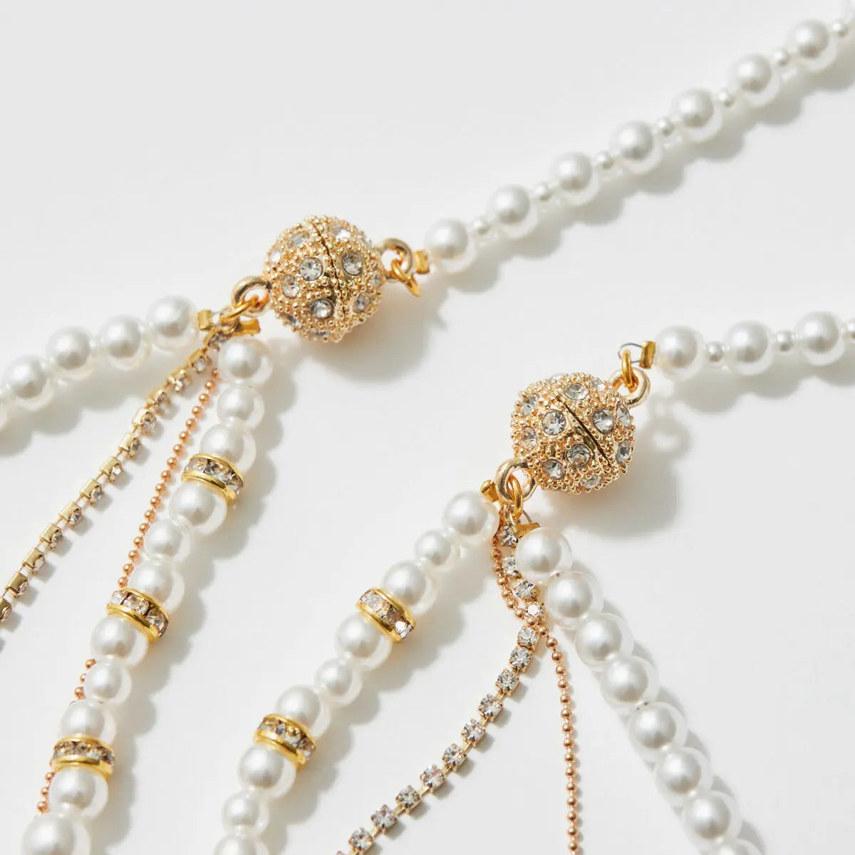 結婚式アクセサリーパールラインストーン二次会お呼ばれパーティーアクセ2連ネックレスパールネックレスロングパールネックレスロングネックレス2way