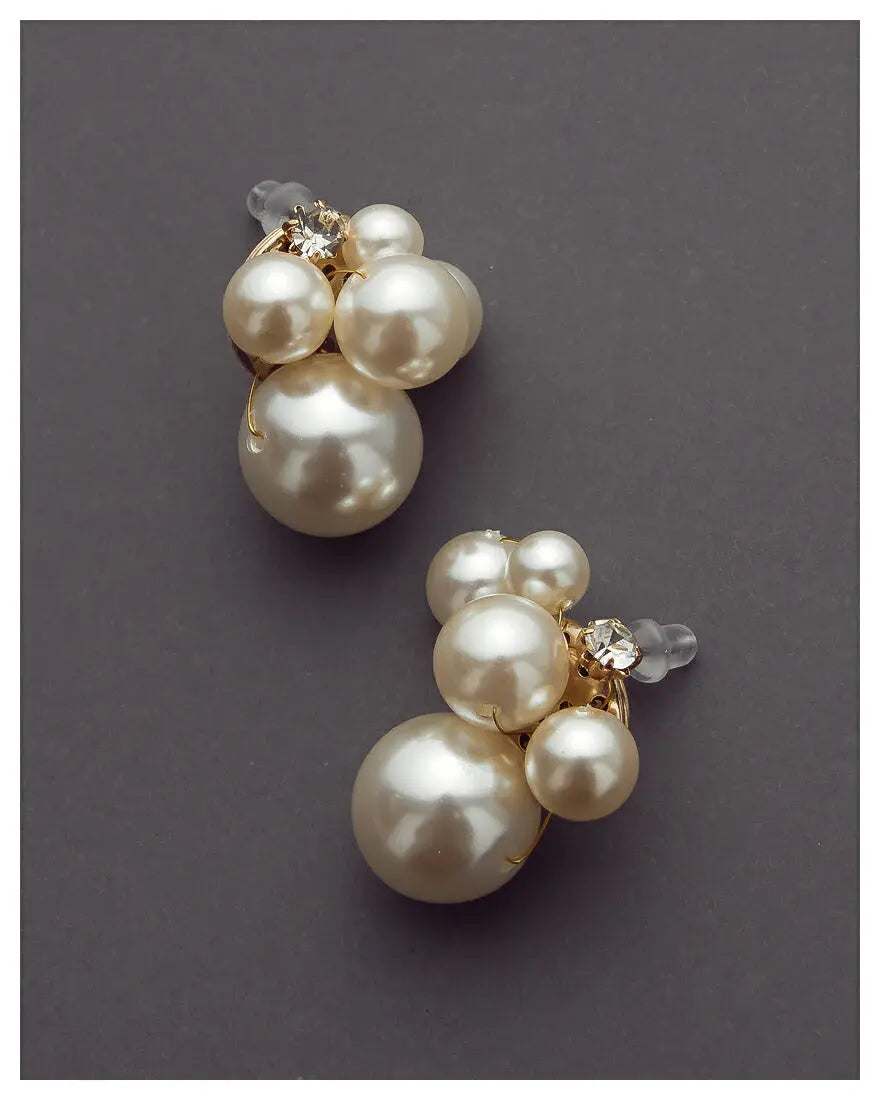 結婚式アクセサリーパールイヤリングピアスお出かけ二次会お呼ばれイミテーションパールクリスタルビジューパーティー