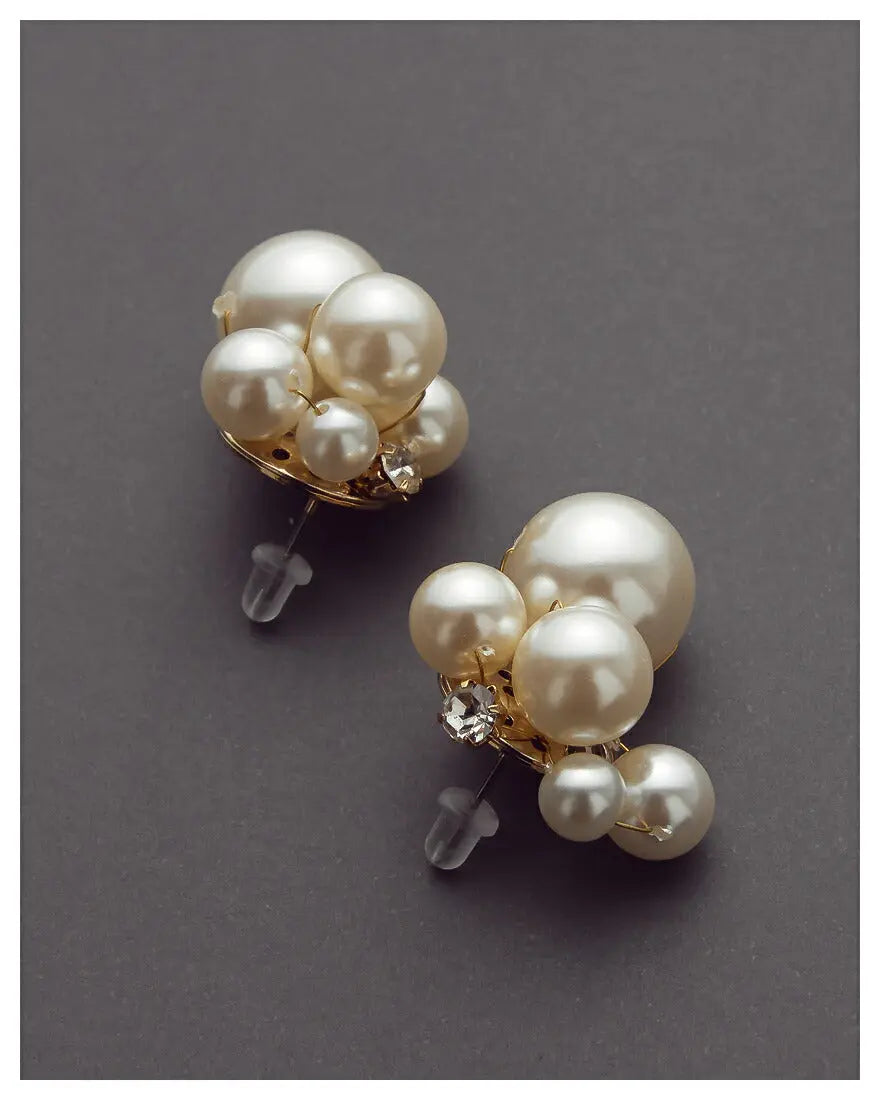 結婚式アクセサリーパールイヤリングピアスお出かけ二次会お呼ばれイミテーションパールクリスタルビジューパーティー