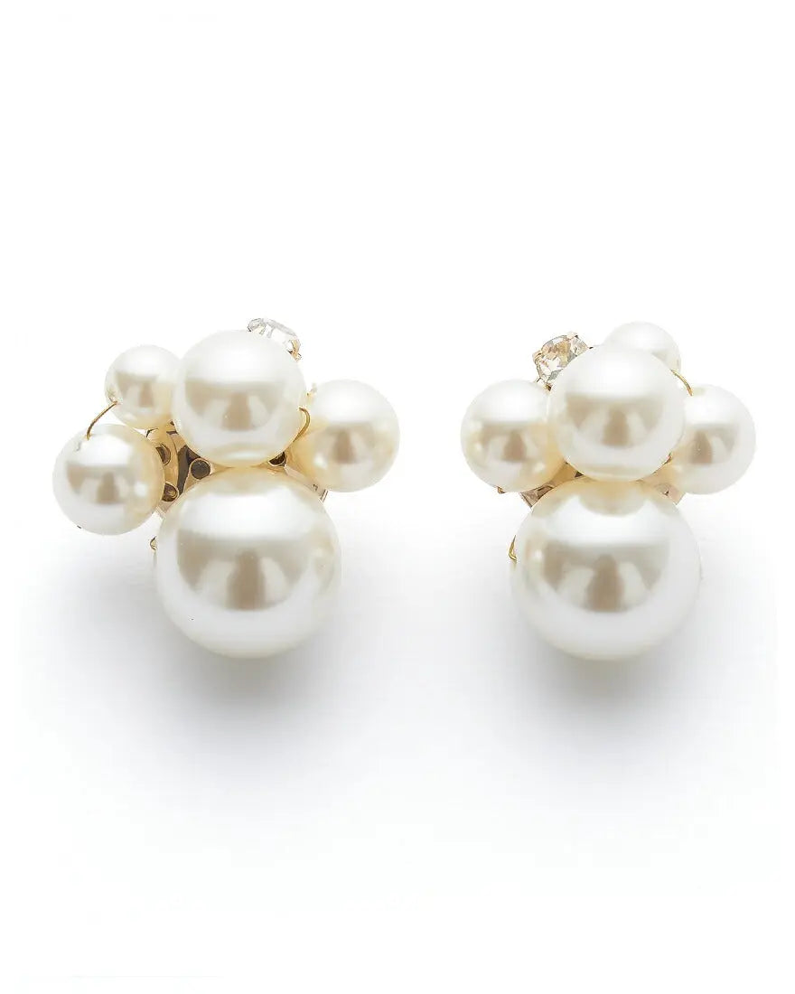 結婚式アクセサリーパールイヤリングピアスお出かけ二次会お呼ばれイミテーションパールクリスタルビジューパーティー