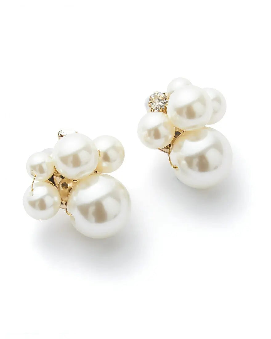 結婚式アクセサリーパールイヤリングピアスお出かけ二次会お呼ばれイミテーションパールクリスタルビジューパーティー