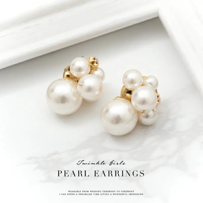 結婚式 アクセサリー パール イヤリング ピアス お出かけ 二次会 お呼ばれ イミテーションパール クリスタルビジュー パーティー パーティードレス通販TwinkleGIrls
