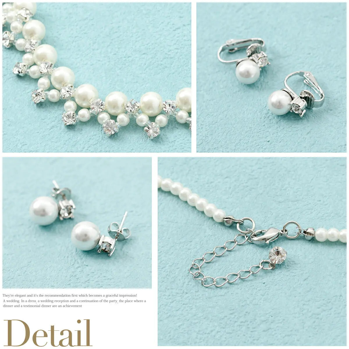 結婚式アクセサリーパールセットネックレスイヤリングピアス披露宴謝恩会二次会お呼ばれ