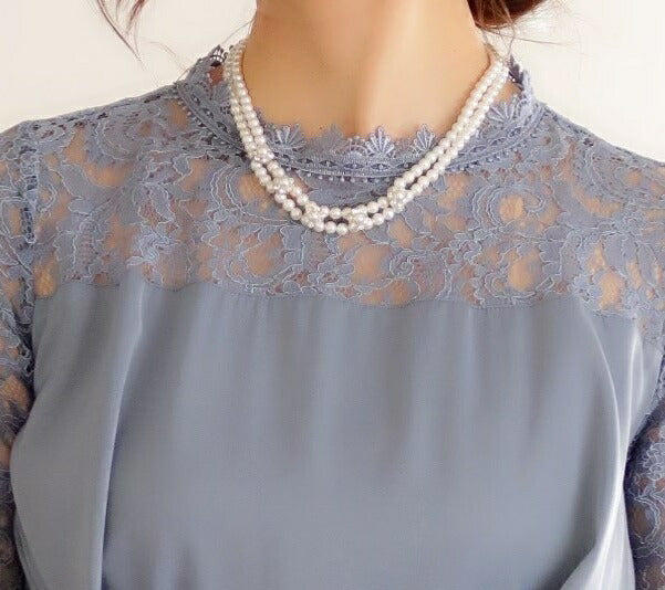 結婚式ネックレスお呼ばれアクセサリーセット可能パーティーパールパールネックレス3WAY