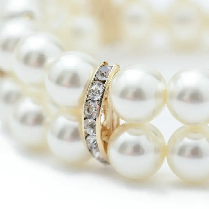 ブレスレット結婚式お呼ばれパーティアクセサリー秋冬パール2連