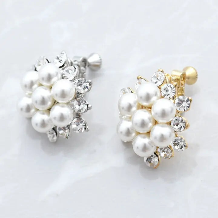 アクセサリー結婚式ピアス/イヤリングパールパーティーゴージャス粒パールレディースフォーマル5.5mmウェディングシンプルボリュームパールイヤリング