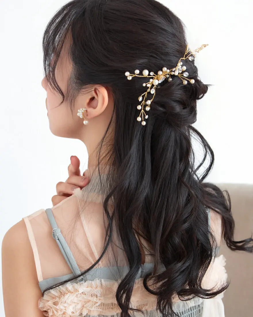 イヤリングピアス結婚式パールアクセサリーウェディングニッケルフリーゲスト大ぶり揺れるパーティーゴールド/シルバー和装花嫁ボリュームお呼ばれ二次会