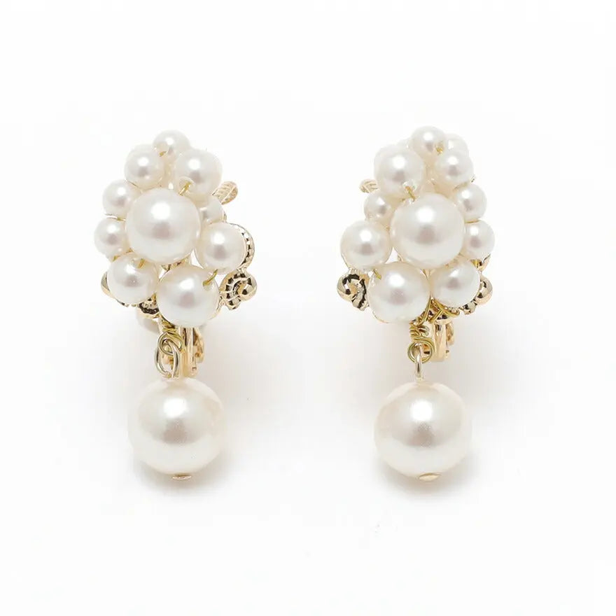 イヤリング ピアス 結婚式 パール アクセサリー ウェディング ニッケルフリー ゲスト 大ぶり 揺れる パーティー ゴールド/シルバー 和装 花嫁 ボリューム お呼ばれ 二次会 パーティードレス通販TwinkleGIrls