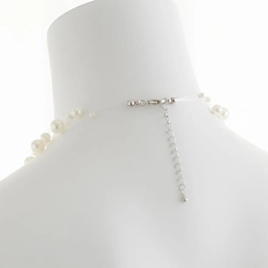 結婚式ネックレスお呼ばれアクセサリーセット可能パーティーパールパールネックレス3WAY