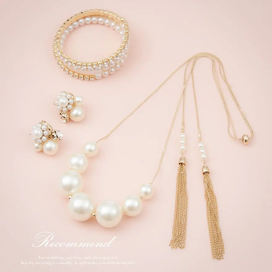 結婚式ネックレスお呼ばれアクセサリーセット可能パーティーパールパールネックレス
