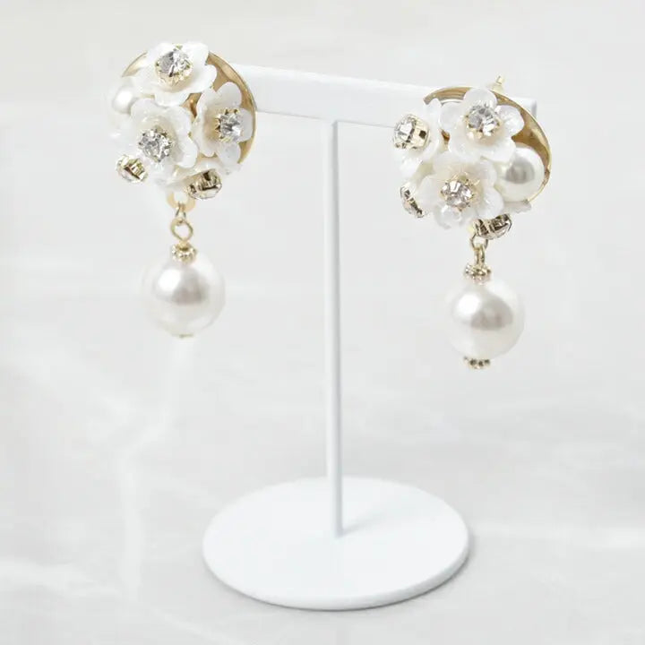 アクセサリー結婚式ピアス/イヤリングパールパーティーブーケ一粒パールレディースフォーマル10mmウェディングシンプルボリュームパールイヤリング