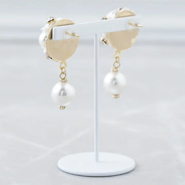 アクセサリー結婚式ピアス/イヤリングパールパーティーブーケ一粒パールレディースフォーマル10mmウェディングシンプルボリュームパールイヤリング