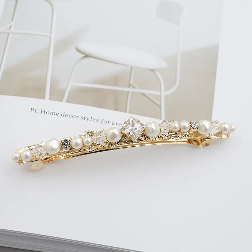 ヘアアクセサリー結婚式パールUピンアクセサリーヘアアクセサリーゲストパーティーヘアアクセゴールドお呼ばれ二次会