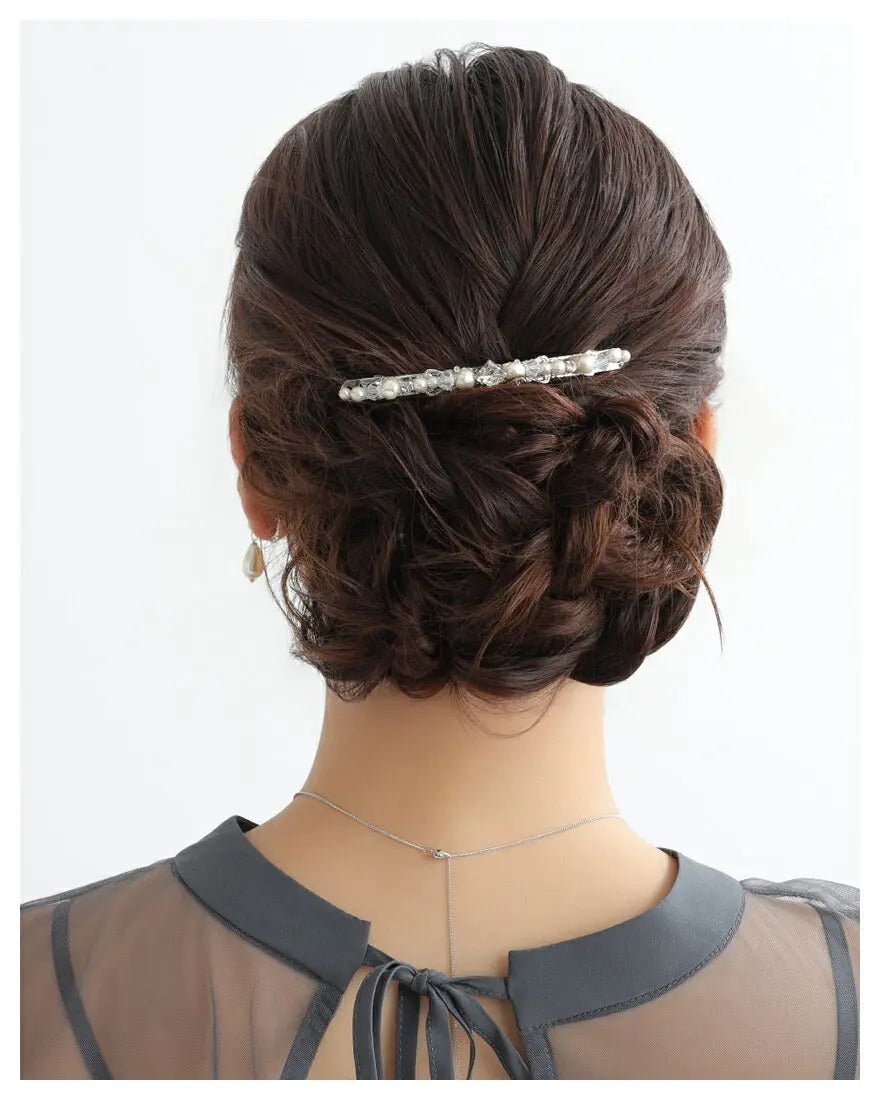 ヘアアクセサリーヘアクリップパール結婚式ウェディングアクセサリーヘアアクセサリーゲストヘアピンパーティーヘアアクセ浴衣着物和装花嫁髪飾りお呼ばれ二次会