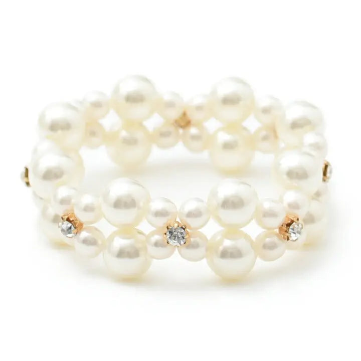 ブレスレット 結婚式 お呼ばれ パーティ アクセサリー 春夏 パール 2連 パーティードレス通販TwinkleGIrls