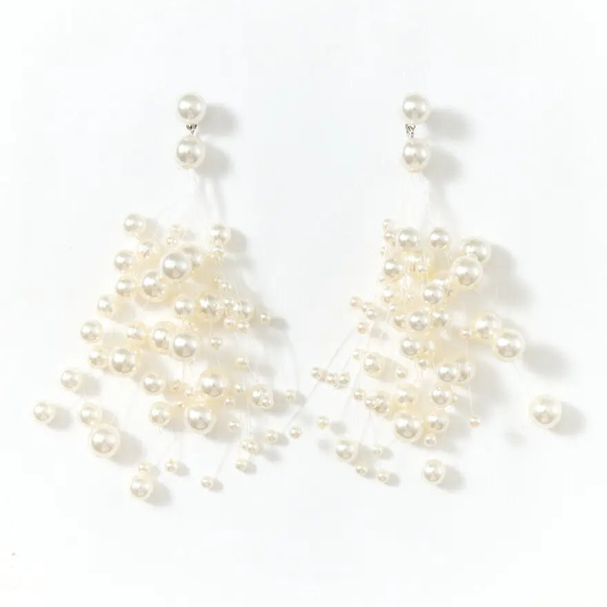 結婚式ネックレスお呼ばれアクセサリーセット可能パーティーパールパールネックレス3WAY