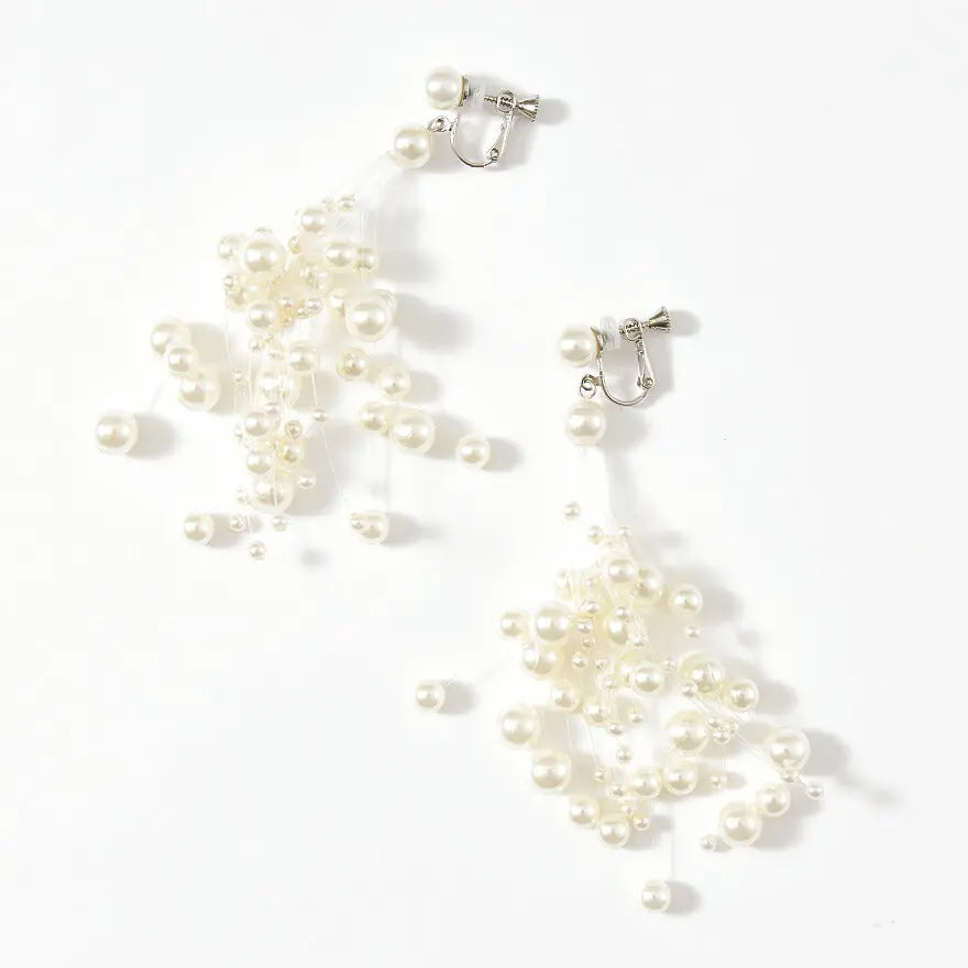 結婚式ネックレスお呼ばれアクセサリーセット可能パーティーパールパールネックレス3WAY