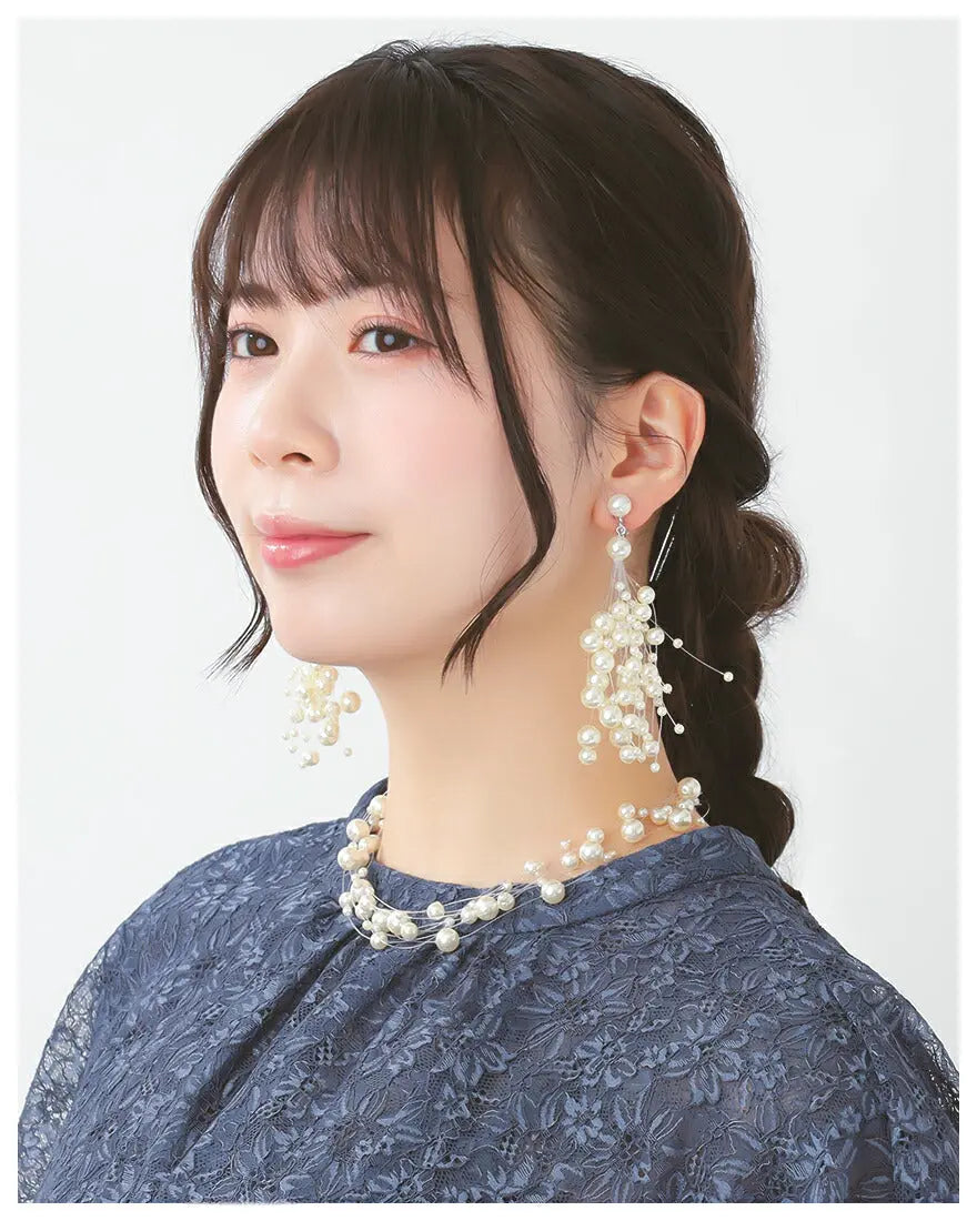結婚式ネックレスお呼ばれアクセサリーセット可能パーティーパールパールネックレス