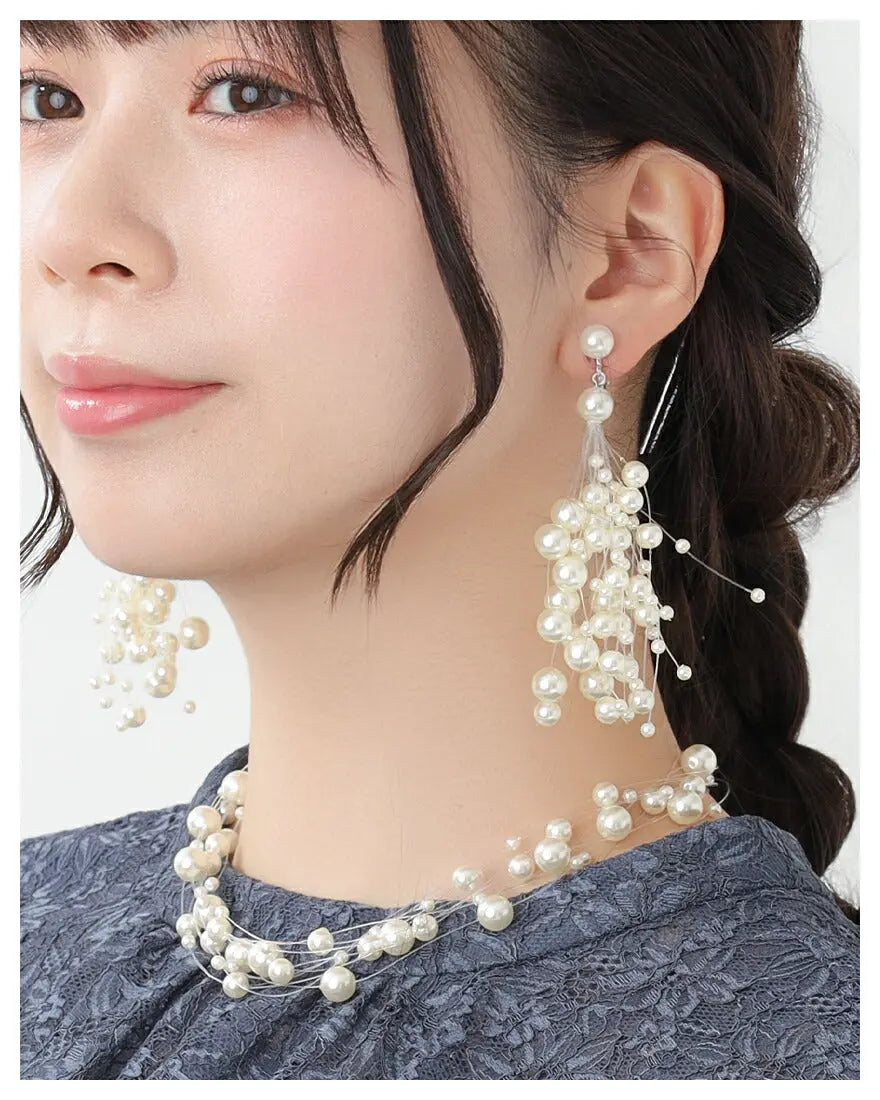 結婚式ピアスイヤリングお呼ばれアクセサリーセット可能パーティーパールシャワーパールピアス