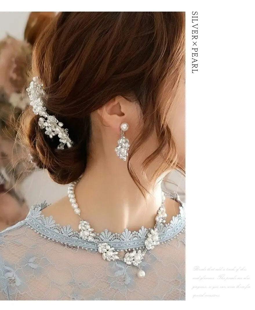 結婚式ネックレスお呼ばれアクセサリーセット可能パーティーパールパールネックレス
