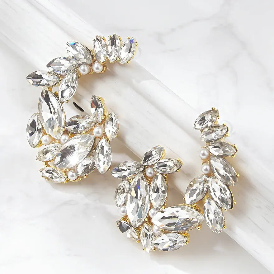 イヤリング ピアス 結婚式 パール アクセサリー パーティー レディース ベルフルールイヤリング 耳飾り フォーマル ウェディング シンプル ボリューム お呼ばれ パーティードレス通販TwinkleGIrls