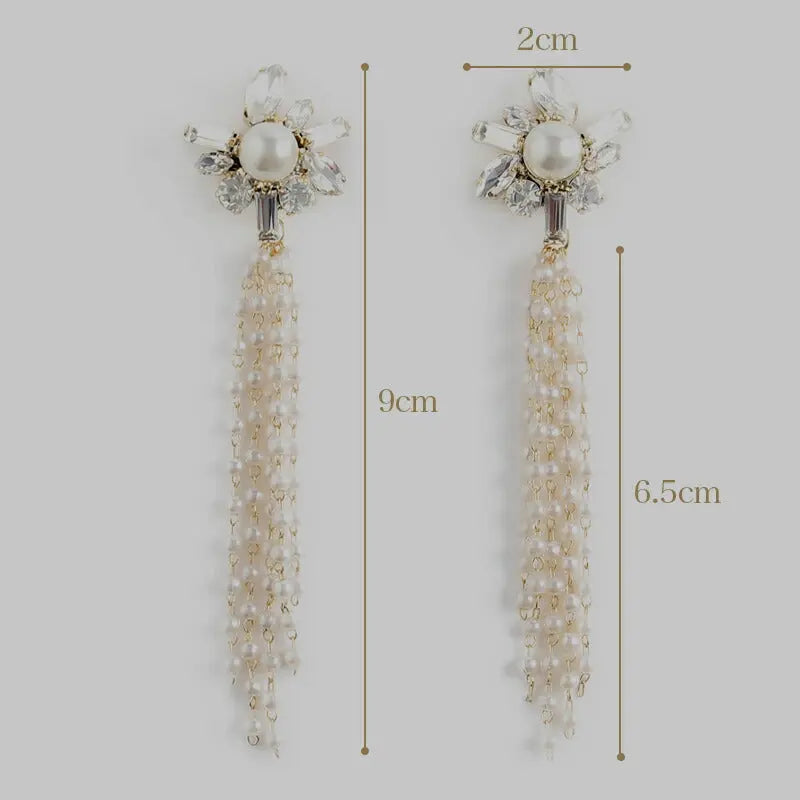 結婚式アクセサリーパーティーイヤリングピアスパールタッセルレディースイヤリング耳飾りフォーマルシンプルボリュームお呼ばれ
