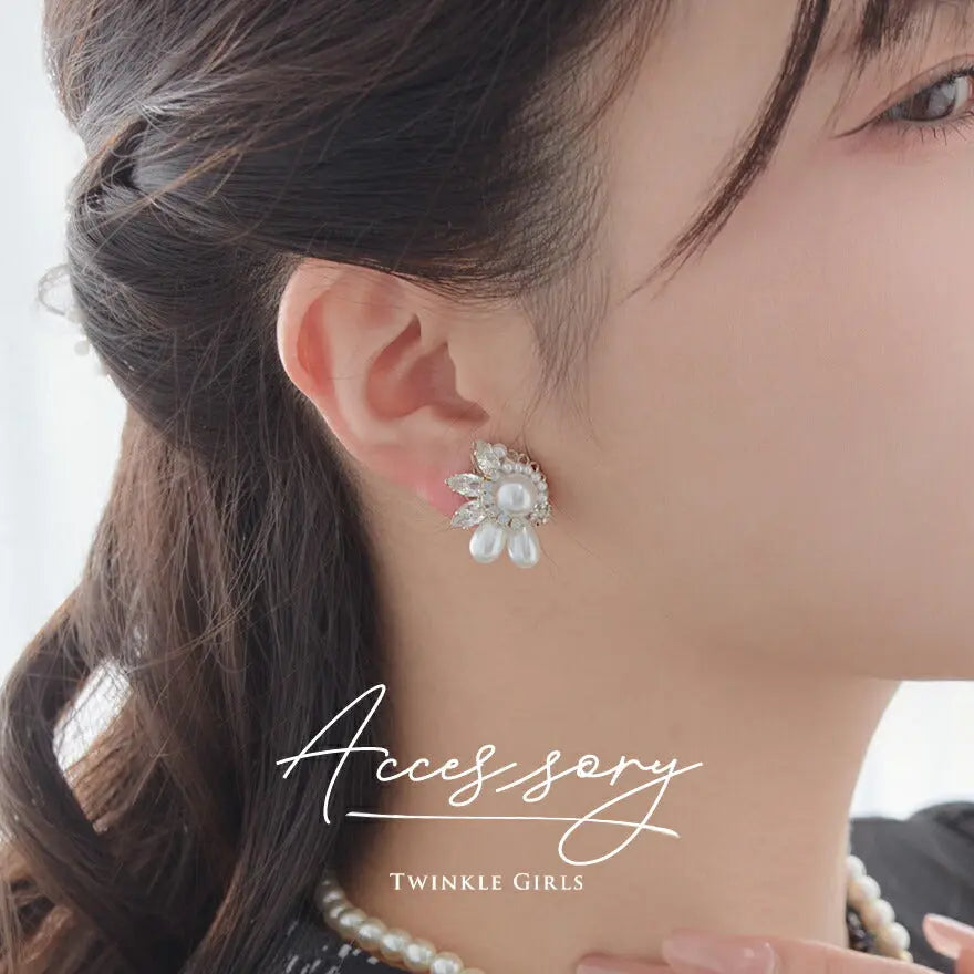 イヤリングピアス結婚式アクセサリーパール大ぶりおしゃれ上品華奢謝恩会入園式入学式卒園式