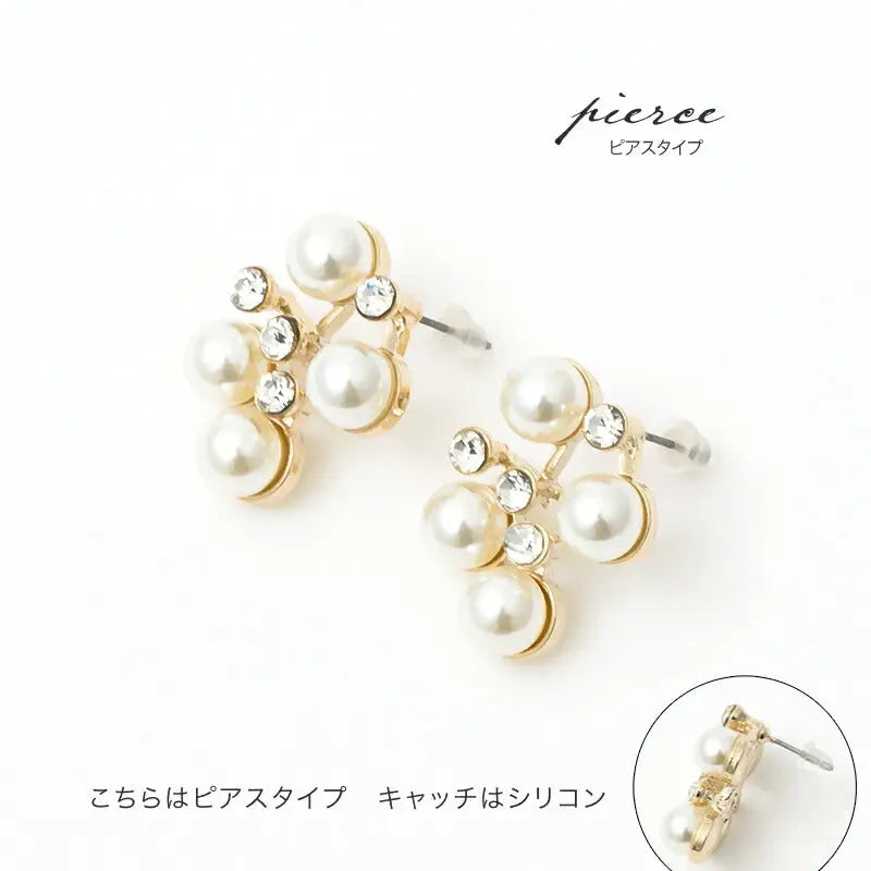 イヤリングピアス結婚式アクセサリーパール大ぶりおしゃれ上品華奢謝恩会入園式入学式卒園式