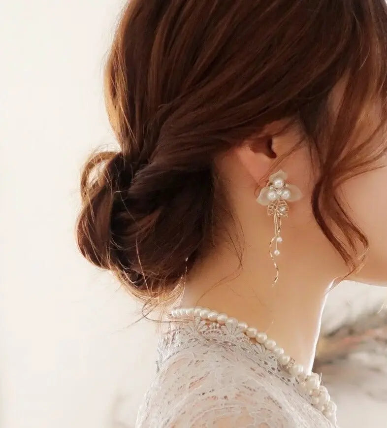 結婚式ネックレスお呼ばれアクセサリーセット可能パーティーパールパールネックレス3WAY