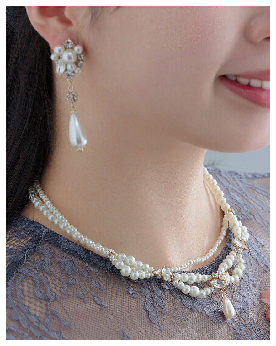 結婚式 ネックレス お呼ばれ アクセサリー セット可能 パーティー パール パールネックレス パーティードレス通販TwinkleGIrls