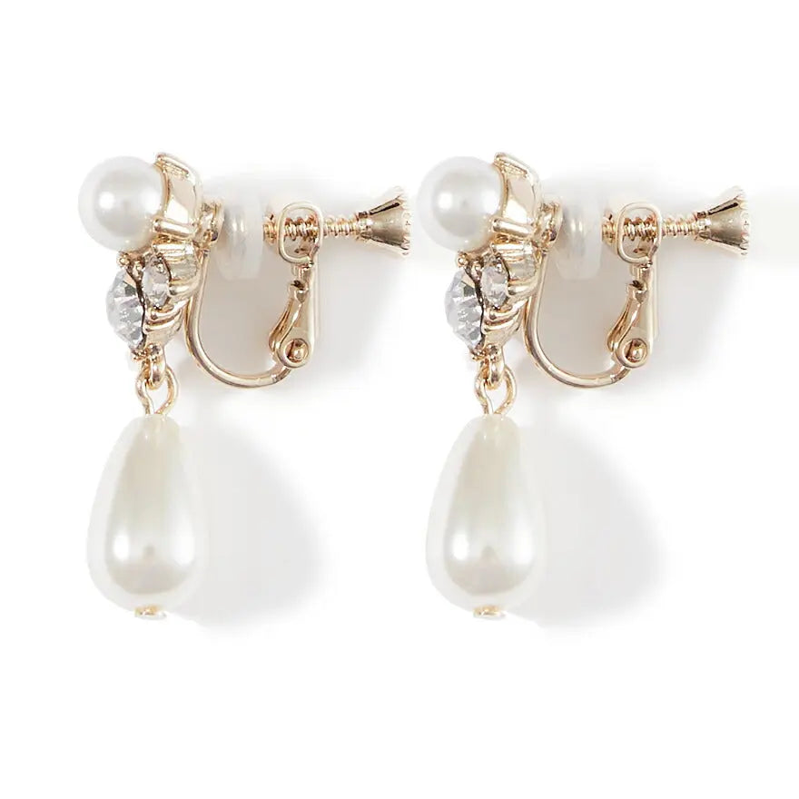 結婚式ピアスイヤリングお呼ばれアクセサリーセット可能パーティーパール揺れるティアドロップ