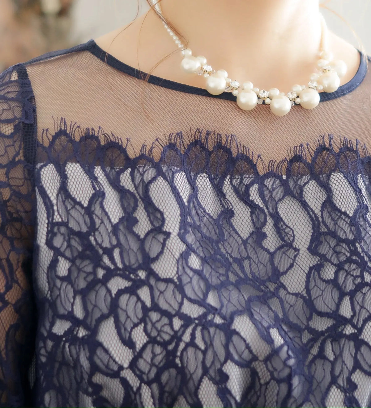 結婚式ネックレスお呼ばれアクセサリーセット可能パーティーパールパールネックレス3WAY