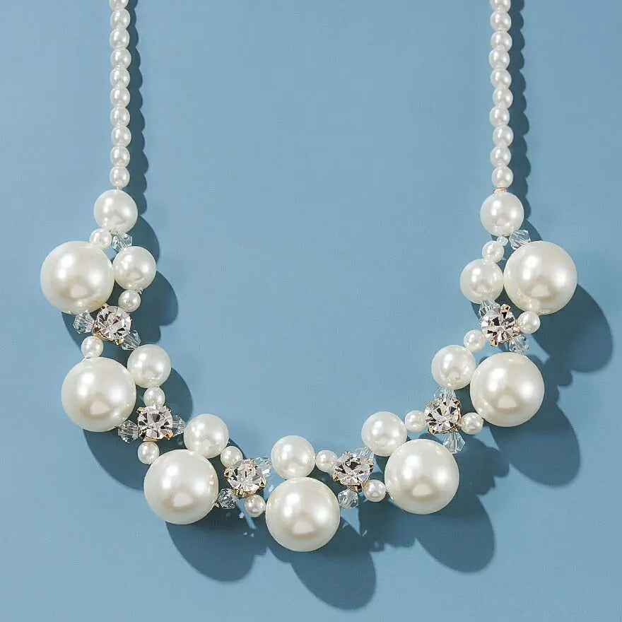 結婚式ネックレスお呼ばれアクセサリーセット可能パーティーパールパールネックレス