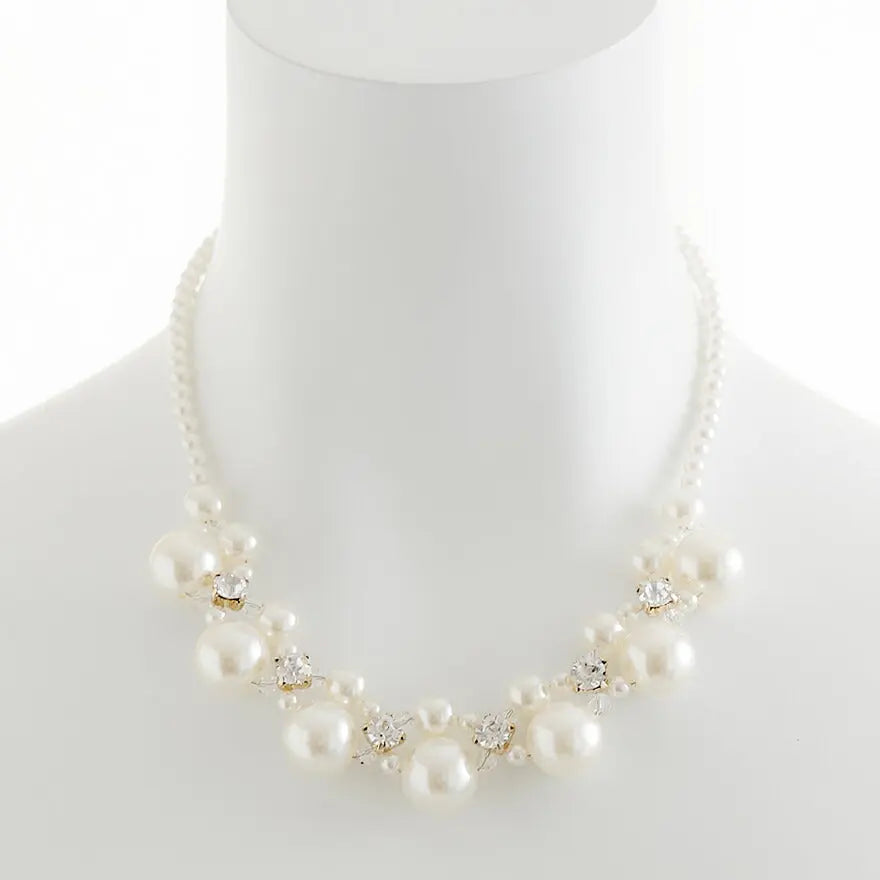 結婚式ネックレスお呼ばれアクセサリーセット可能パーティーパールパールネックレス3WAY