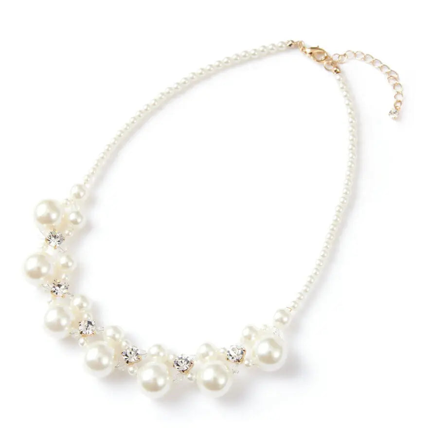 結婚式ネックレスお呼ばれアクセサリーセット可能パーティーパールパールネックレス3WAY