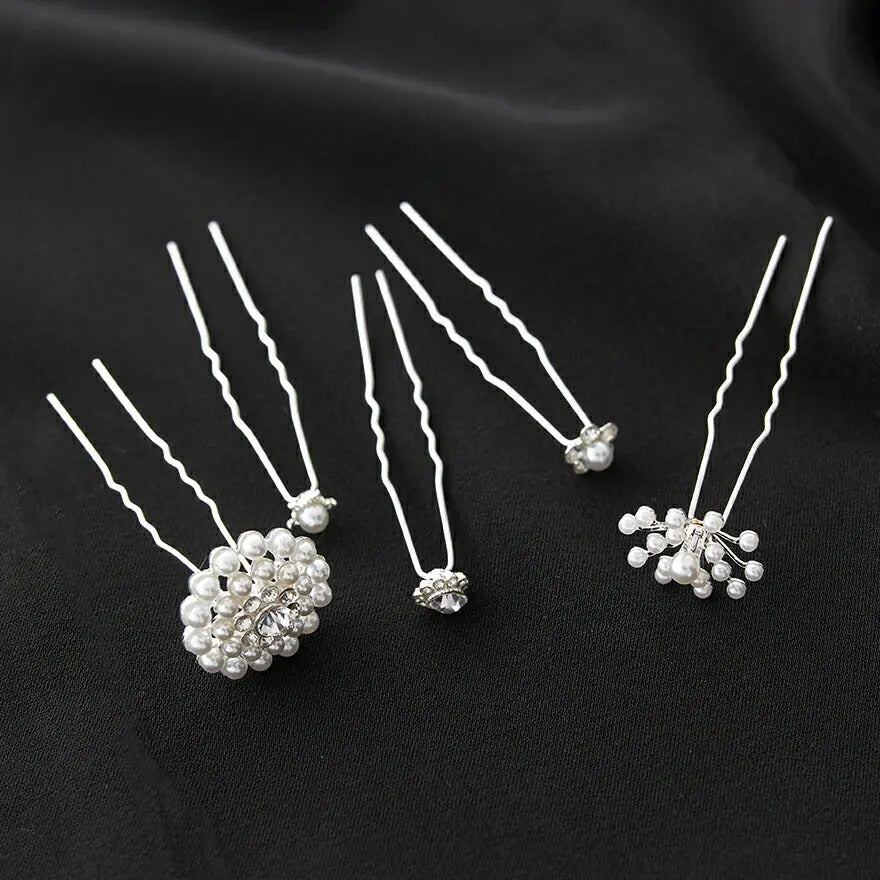 ヘアピンパール結婚式Uピンアクセサリーヘアアクセサリーゲストパーティーヘアピンヘアアクセお呼ばれ二次会