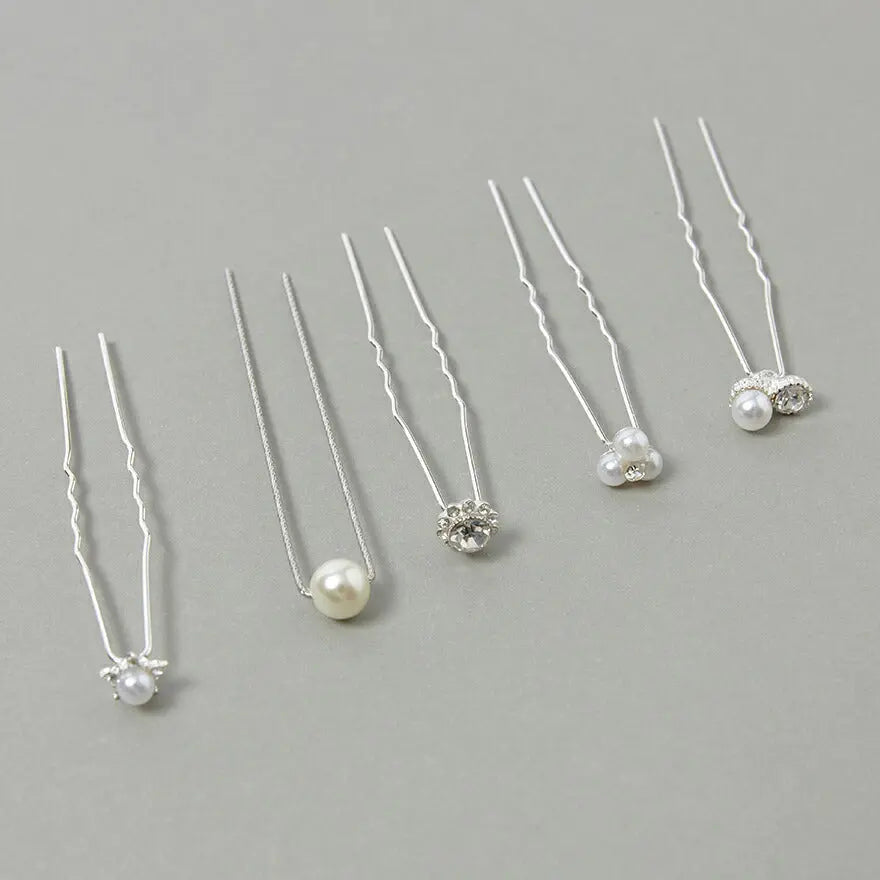 ヘアピンパール結婚式Uピンアクセサリーヘアアクセサリーゲストパーティーヘアピンヘアアクセシルバーお呼ばれ二次会