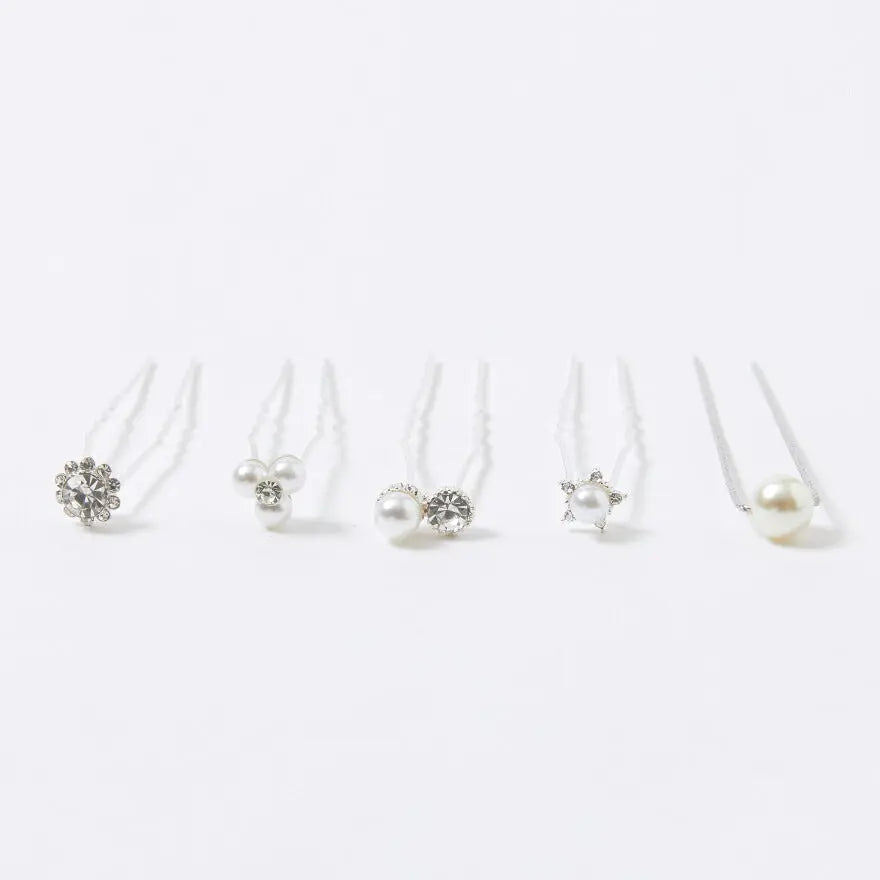 ヘアピンパール結婚式Uピンアクセサリーヘアアクセサリーゲストパーティーヘアピンヘアアクセシルバーお呼ばれ二次会