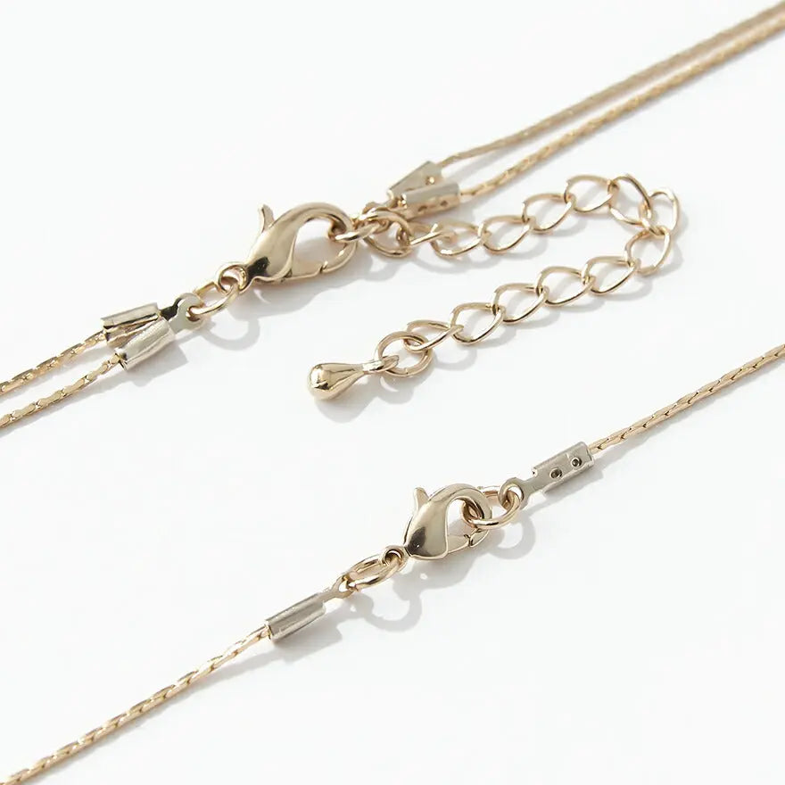 結婚式ネックレスアクセサリーパールレディースパーティー/2本セット/重ね付け/パールネックレス/お呼ばれ/ビジューゴールド