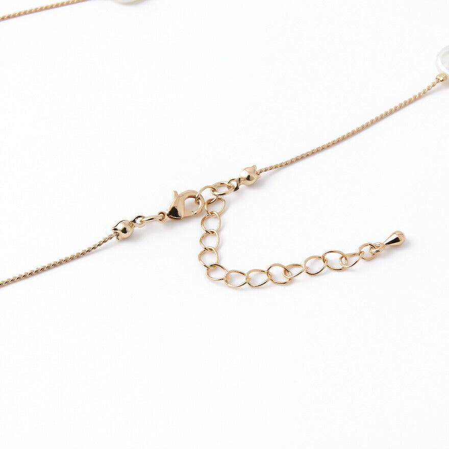 結婚式ネックレスアクセサリーパールレディースパーティー/フラット/パールネックレス/お呼ばれ/ビジューゴールド