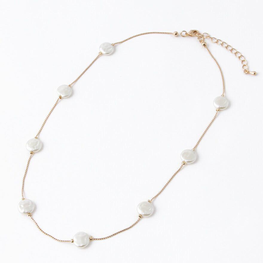 結婚式 ネックレス アクセサリー パール レディース パーティー/フラット/パールネックレス/お呼ばれ/ビジュー ゴールド パーティードレス通販TwinkleGirls