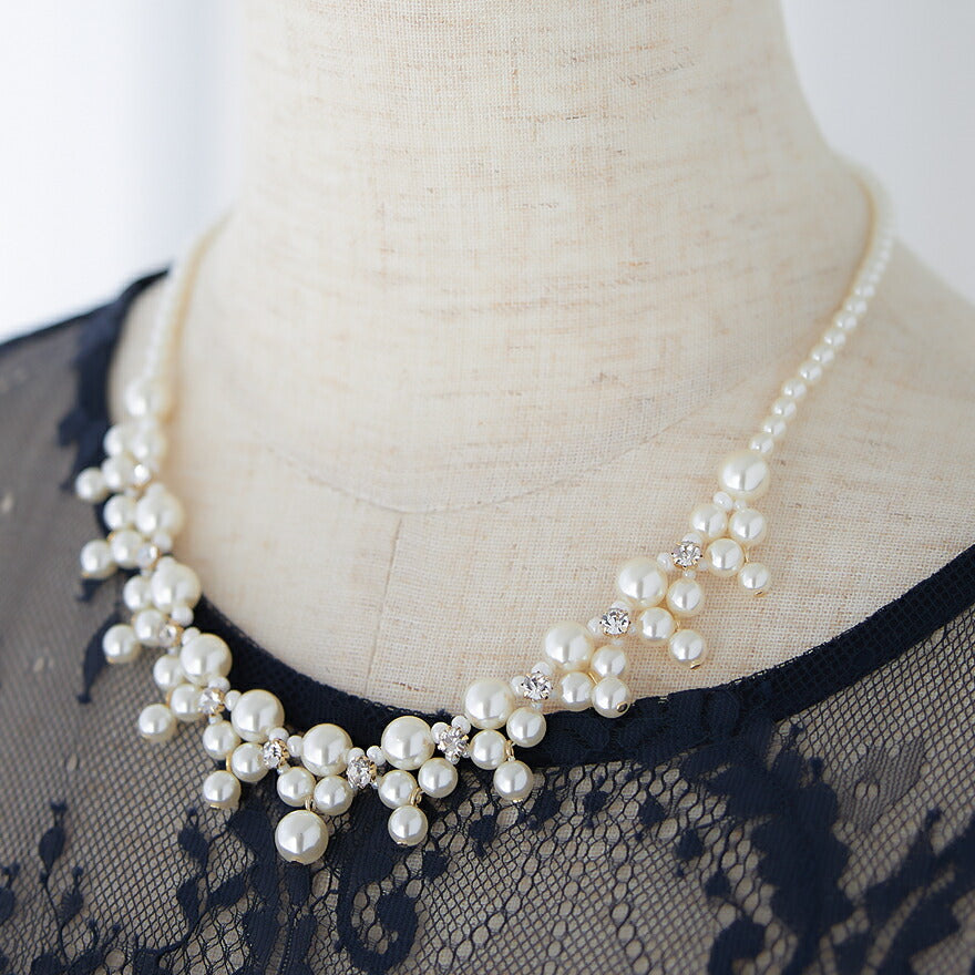 ネックレス パール 結婚式 アクセサリー パーティー レディース 50cm ウェディング シンプル ボリューム ショート パーティードレス通販TwinkleGirls