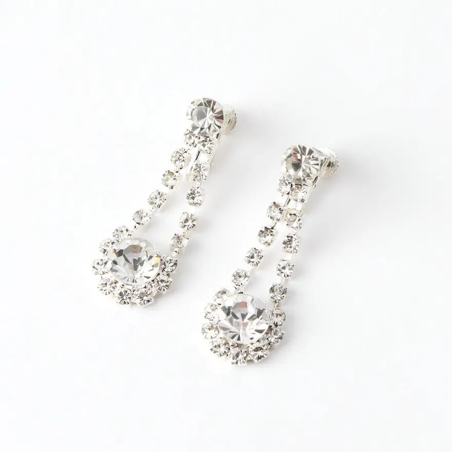 ネックレス結婚式お呼ばれアクセサリーセットパーティイヤリングとネックレスセット秋冬ラインストーン