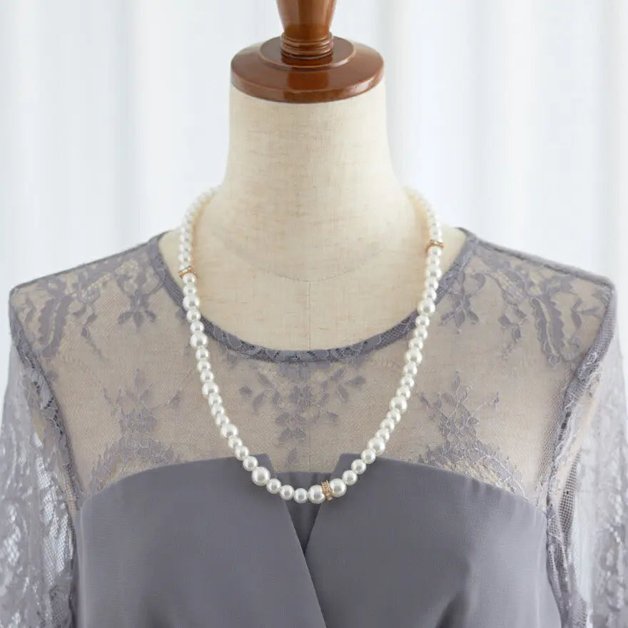 【30%OFFクーポンで2695円】ネックレス結婚式ロングマルチウェイパールアクセサリーマグネットパーティーゴージャスショートレディースチェーンウェディングシンプルボリュームパールネックレス