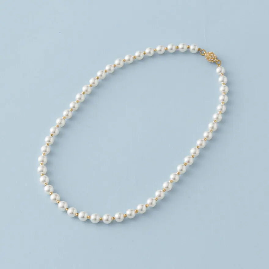 ネックレス結婚式パールアクセサリーパーティーゴージャスショートレディース2連50cm2WAYウェディングシンプルボリュームパールネックレス