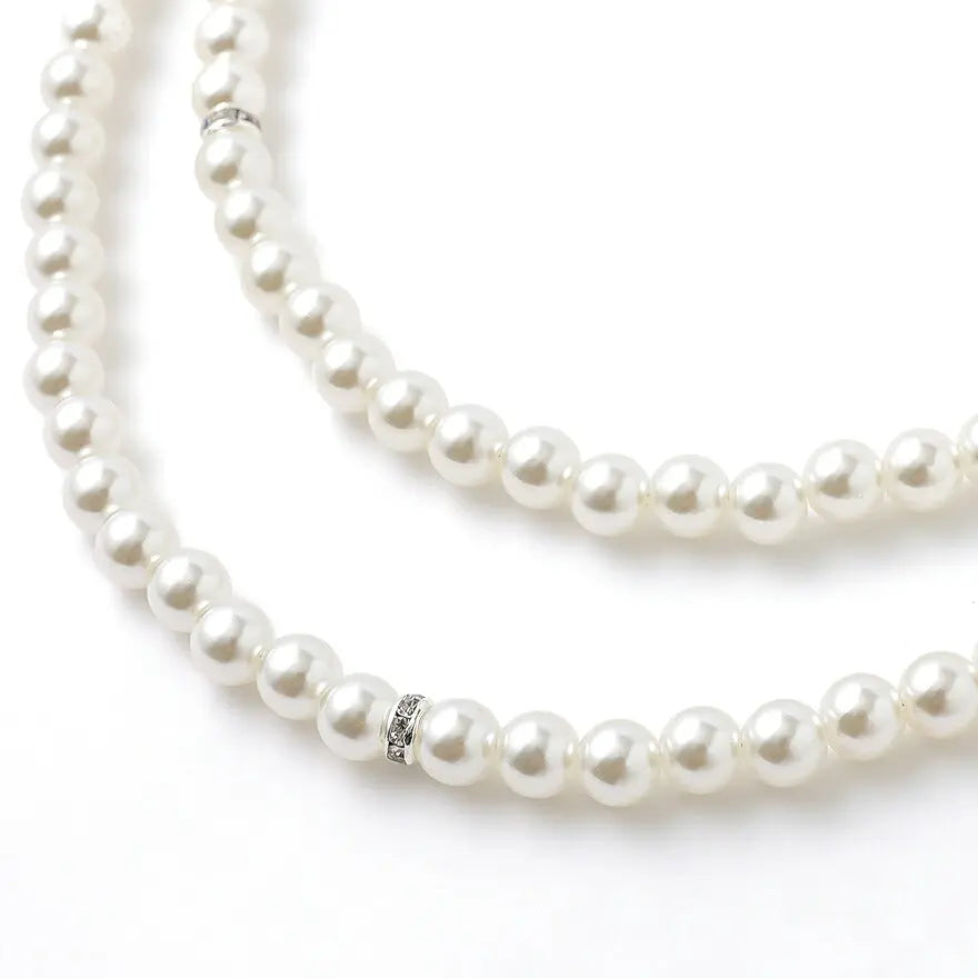 ネックレス結婚式パールアクセサリーロング長めパーティーシンプルレディース2連100cm2WAYウェディングパールネックレス