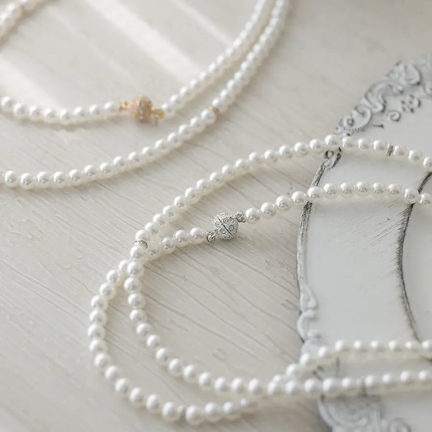 ネックレス結婚式パールアクセサリーロング長めパーティーシンプルレディース2連100cm2WAYウェディングパールネックレス