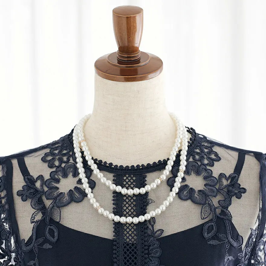 ネックレス結婚式パールアクセサリーロング長めパーティーシンプルレディース2連100cm2WAYウェディングパールネックレス
