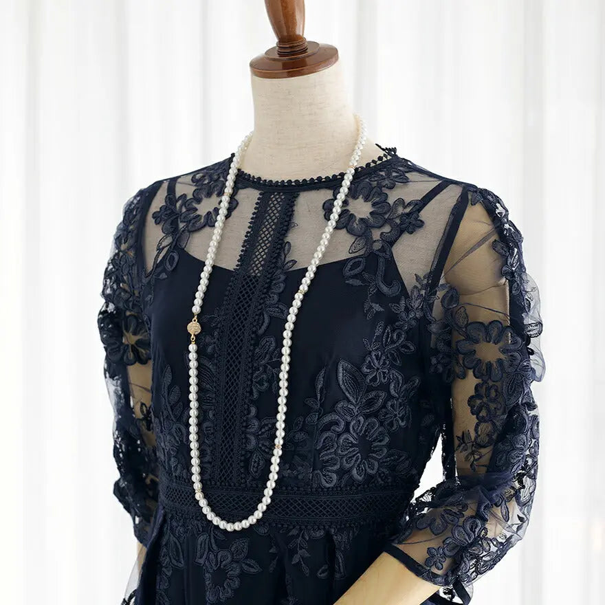 ネックレス結婚式パールアクセサリーロング長めパーティーシンプルレディース2連100cm2WAYウェディングパールネックレス